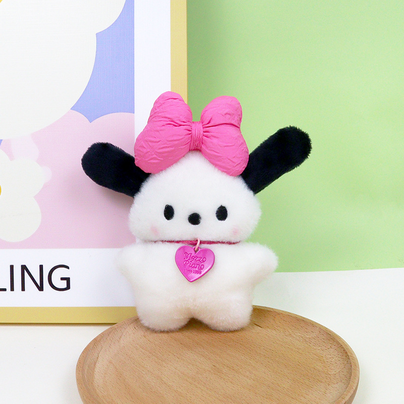 Pequeño libro rojo con el mismo párrafo lindo rubor Pacha perro colgante de felpa niña corazón bolso escolar colgante muñeca creativa llavero