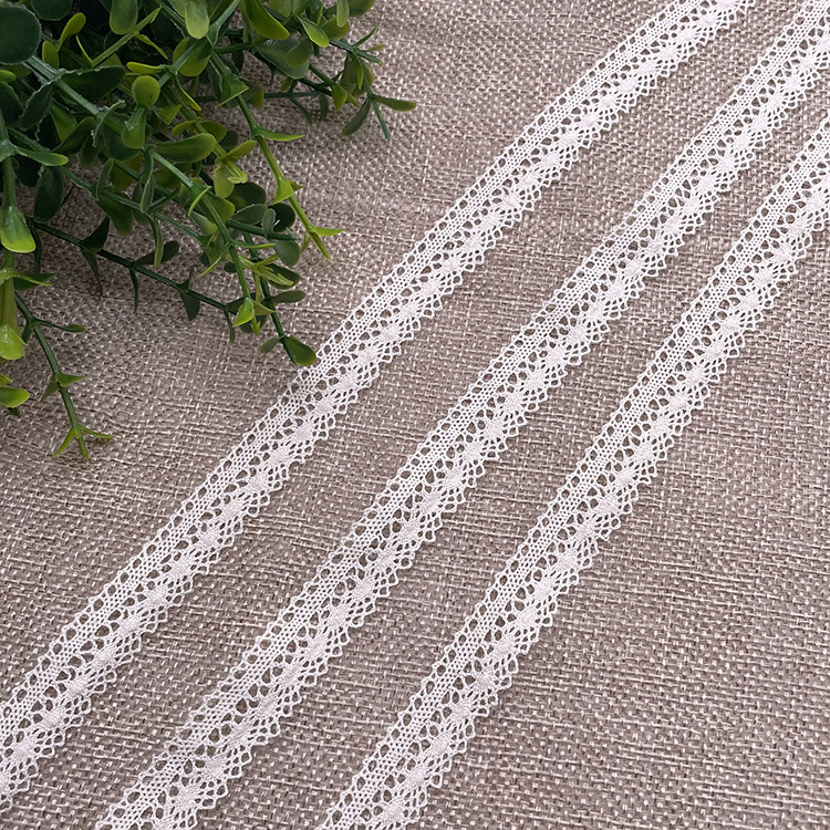 现货纯棉线花边 1.4CM小条码DIY纯棉手工服装辅料 精美镂空花边