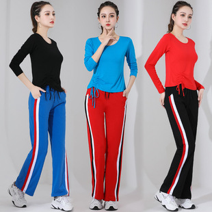 Square Dance Clothing New Modal Top Single Piece Autumn Long Sleeve Dancing Clothes Spring and Autumn Sports Suit Performance