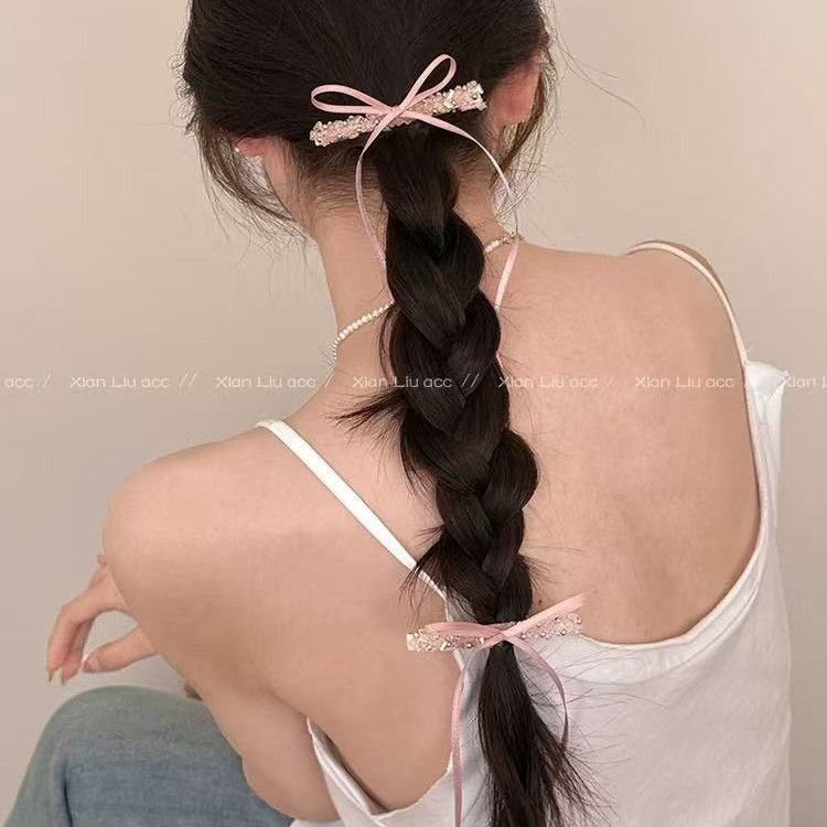 Glitzernde Schleifen Entenschnabel Haarspange Für Damen_voghion.com