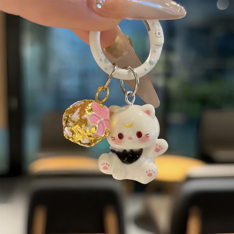 新しい猫漫画キーホルダー学生スクールバッグかわいいペンダントガールバッグアクセサリージュエリーギフト親友|undefined