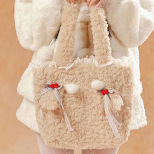 蕾丝挎包秋冬女长毛包怪兽手提包腋下包手拎包搞怪包包便携手提包
