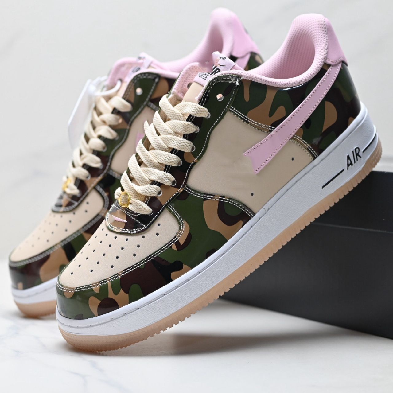 Cross-border AF1 año del caballo de la fuerza aérea zapatos de skate TS muzzle velcro moda zapatos casuales de altura de suela gruesa zapatos de pareja de moda
