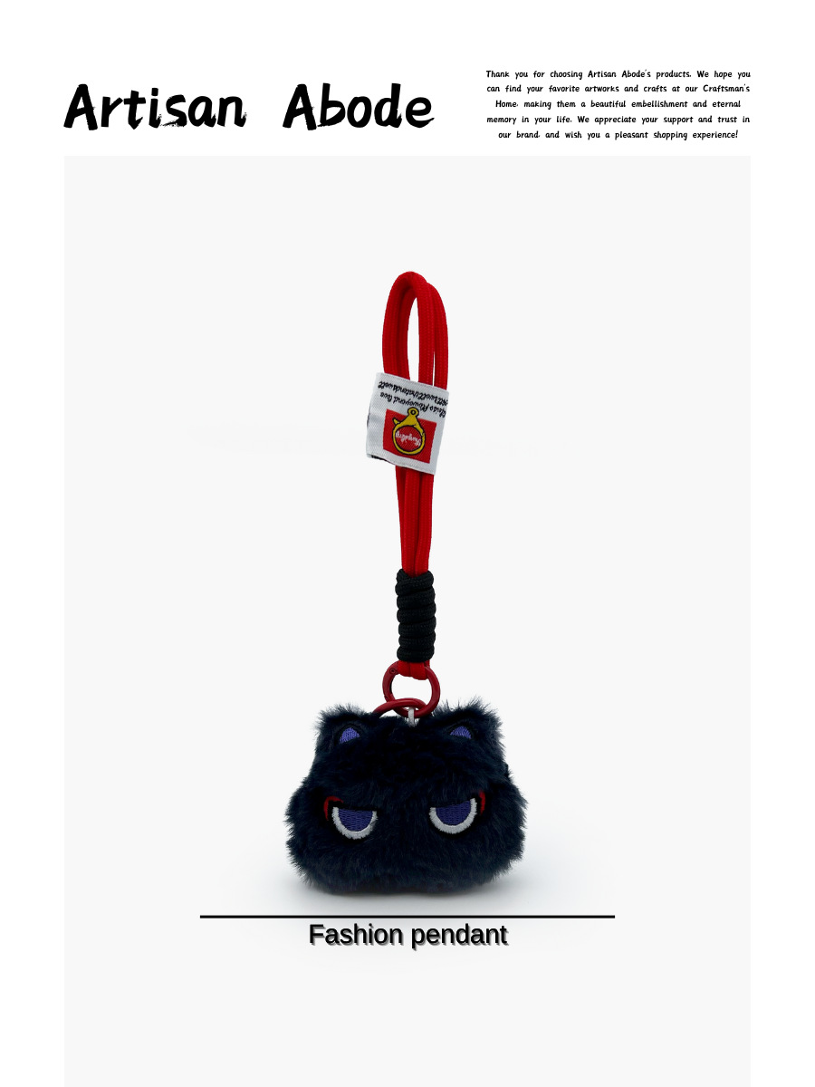 Una pieza de entrega colgante muñeca de felpa bolso colgante llavero muñeca linda mochila escolar colgante regalo gato negro