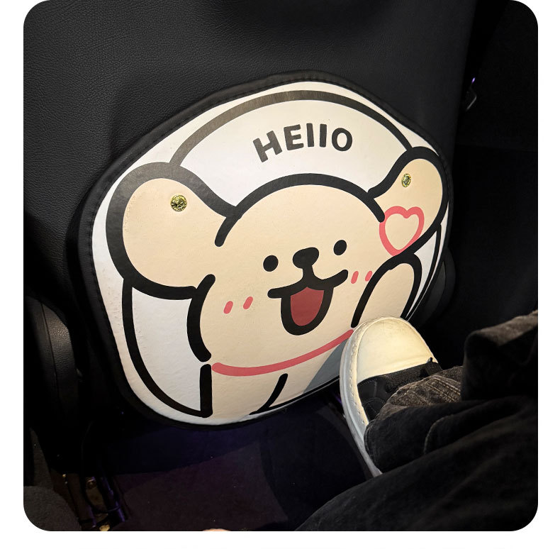 Car Seat Back Anti-Kick Pad for Women Cute Line Puppy Car Leather Seat Back Anti-Fouling Pad Cartoon Protective Pad