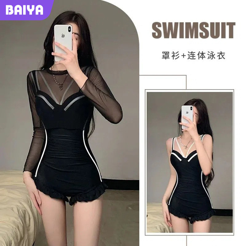 Nueva primavera caliente traje de baño sexy Blusa de manga larga slim fit moda adelgazamiento invierno vacaciones traje de baño fábrica al por mayor