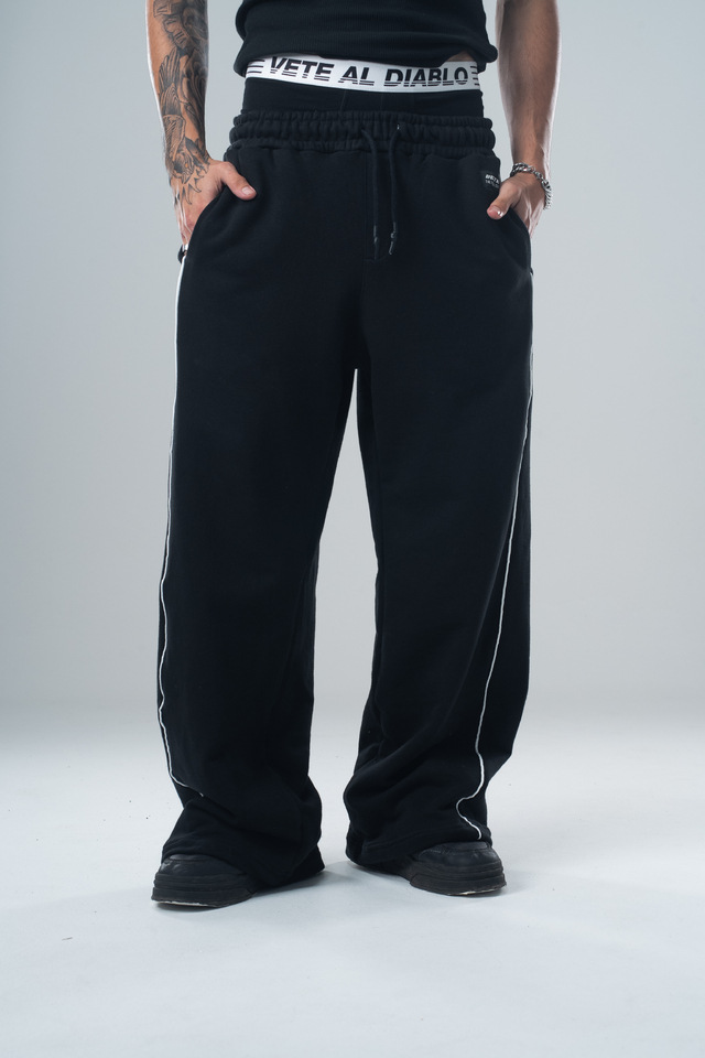 Pantalones deportivos casuales versátiles de pierna recta para otoño e invierno 2025, pantalones holgados retro de moda con costuras laterales de patchwork para hombre.