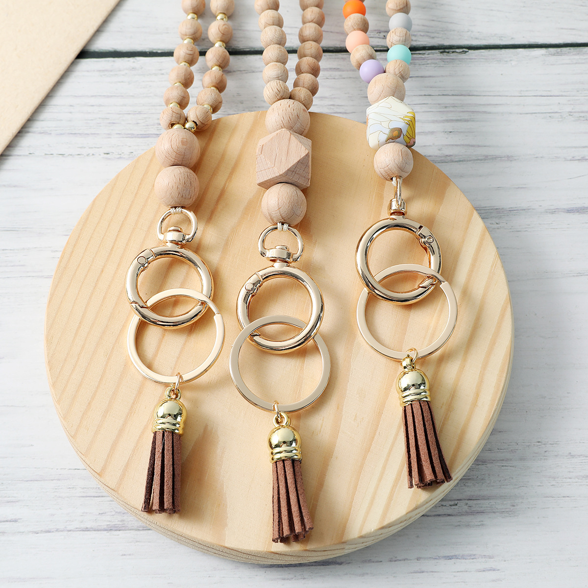 Lanyard, Keychain Classification Casual Pastoral Multicolor Wood Metal Unisex Lanyard Keychain