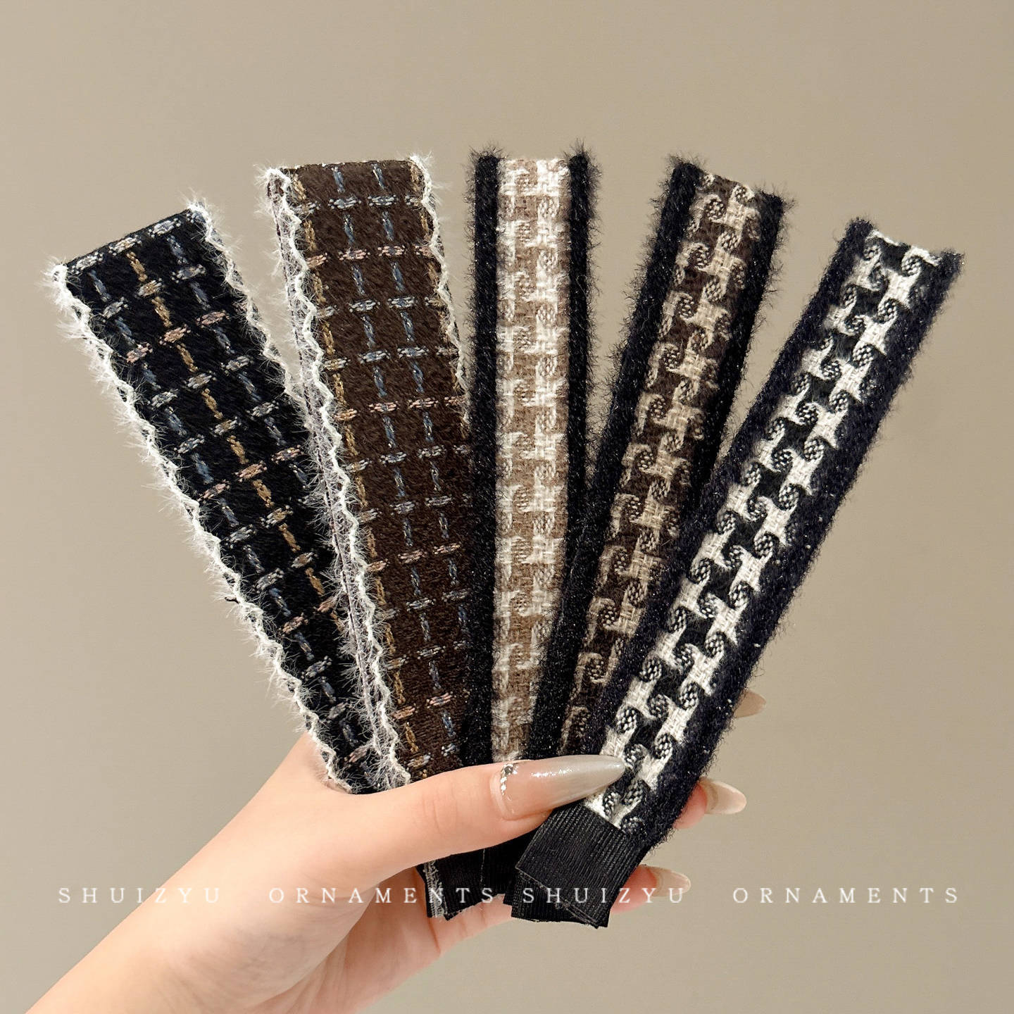 Fijación de lana de punto de peluche pegatinas de cabello Velcro postos de lavado de la cara correa de cabello para mujeres acabado de cabello pegatinas de artefactos