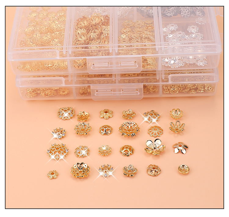 925 Silver Loose Bead Bracelet Accessories Flower Holder Flower Cap Spacer Spacer Bead Holder Spacer Bead DIY Handmade Accessories Manufacturer Wholesale