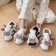 Cross-border Cow Maomao Slippers Women's Autumn and Winter Indoor Cotton Slippers Home Warm Thick Thick Slippers for Men