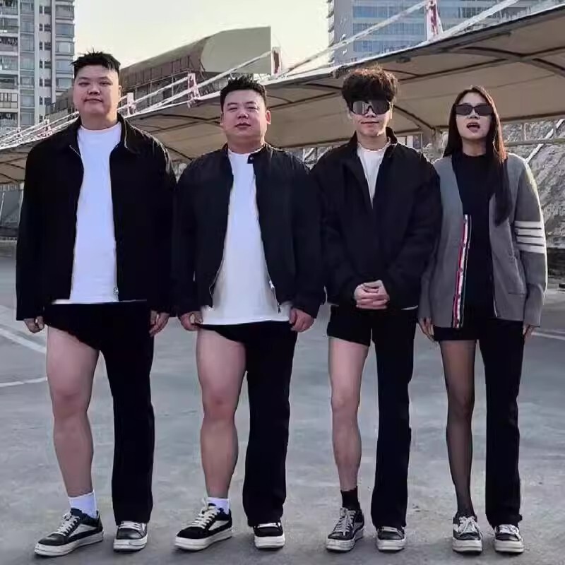 Stretch Black Machete Jeans Men's American Style High Street Fat Boys Wear plus size Straight Slim Skinny Pants