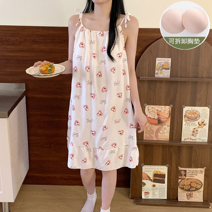 2025 nuevo pijama de flores azules de verano mujer nube de algodón esling dulce lindo pijama ropa de hogar se puede usar fuera