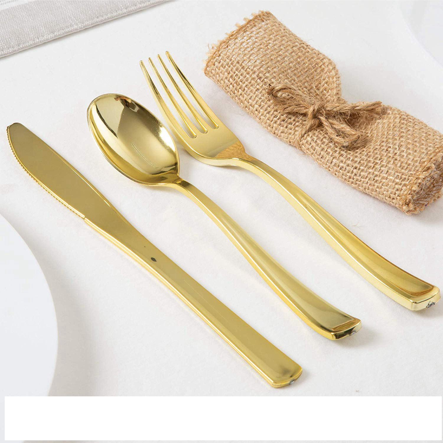 Cuchillo plástico, tenedor y cuchara para el restaurante occidental Cuchillo plástico plateado oro disponible, tenedor y cuchara