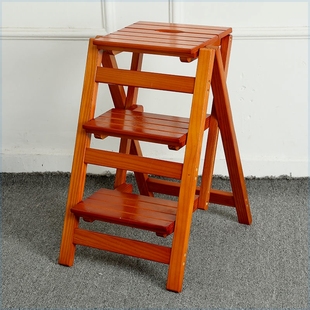 ll Solid Wood Home Ladder Two-step Ladder Folding Ladder Three-step Ladder Four-step Ladder Modern Indoor Ladder Multifunctional Wooden Ladder Loose
