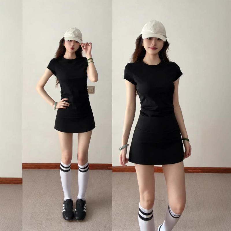 Black Yoga Skirt, Versatile Sports Short Skirt for Women, Summer 2026 New Style, A-Line Ice Silk Tennis Skirt Pants, Fitness Wear Black Yoga Skirt, Versatile Sports Short Skirt for Women, Summer 2026 New Style, A-Line Ice Silk Tennis Skirt Pants, Fitness Wear