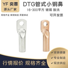 管式銅鼻DTG酸洗銅線鼻電纜電線鍍錫接線端子接線耳16-300管壓鼻