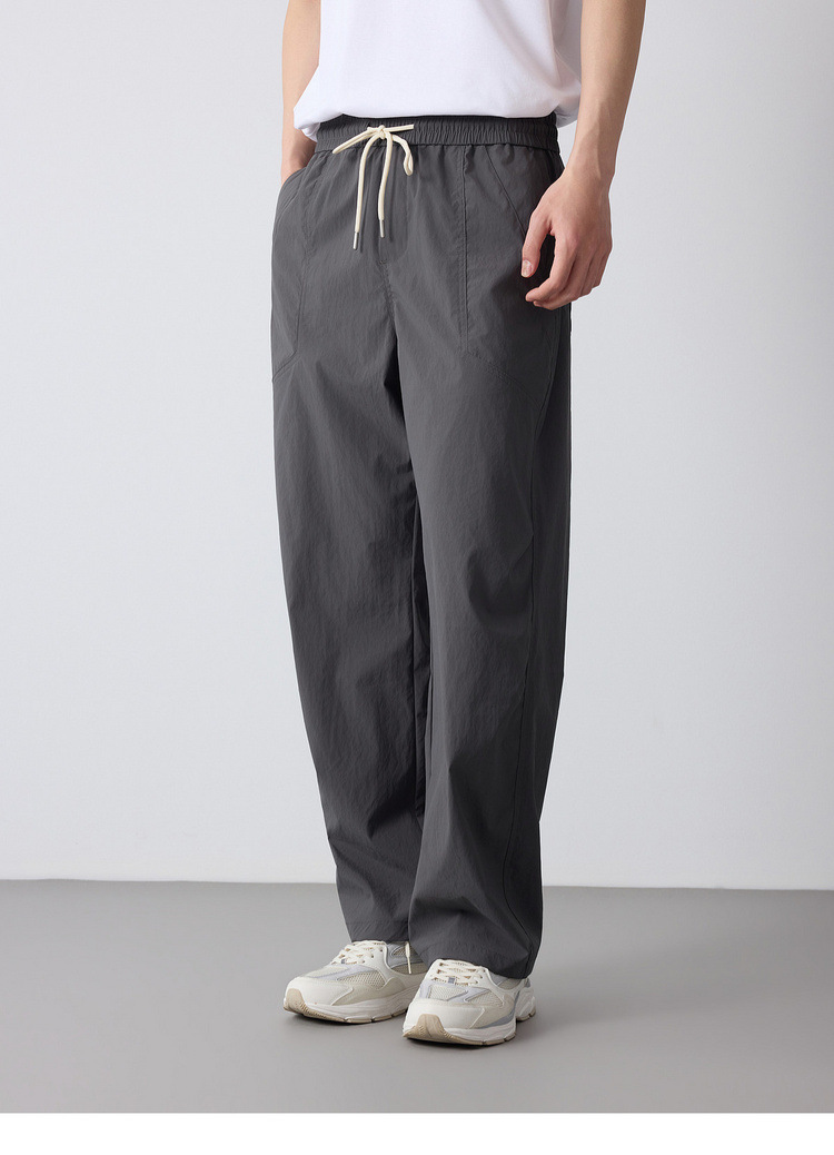Quần jogger nam dáng rộng thùng thình phong cách thể thao thành phố, cạp chun — đen chi tiết 24