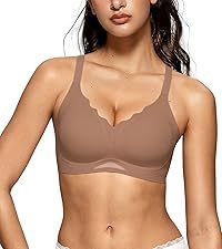 OEAK レディース ワイヤレス ブラジャー スカラップ プッシュアップ ブラレット No Und|undefined