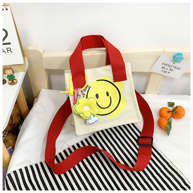 Kid's Small Canvas Smiley Face Cute Square Magnetic Buckle Crossbody Bag display picture 43