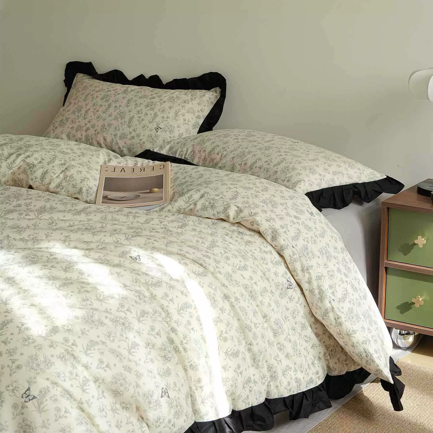 轻奢高级法式花边床上四件套纯棉全棉冬季新款床单被套床笠三件套