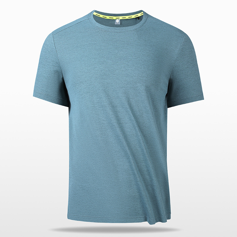 Cross-Border Summer New Quick-Drying T-Shirt Men's Running Moisture-Wicking Round Neck Short-Sleeved Breathable Cool Sports T-Shirt