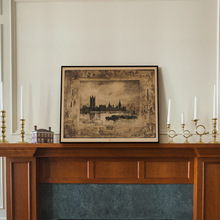 欧式小众装饰画北欧复古风景餐厅挂画客厅沙发背景墙壁画样板房画