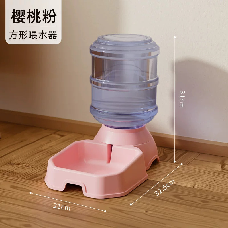 Nuevo alimentador automático de agua potable cuadrado transfronterizo, alimentador de agua potable para perros y gatos de alta capacidad, alimentador de agua potable para alimentos