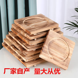 Thickened anti-scalding iron plate wooden board heat insulation mat barbecue charcoal stove clay stove tea boiling stove mat high temperature casserole tray commercial