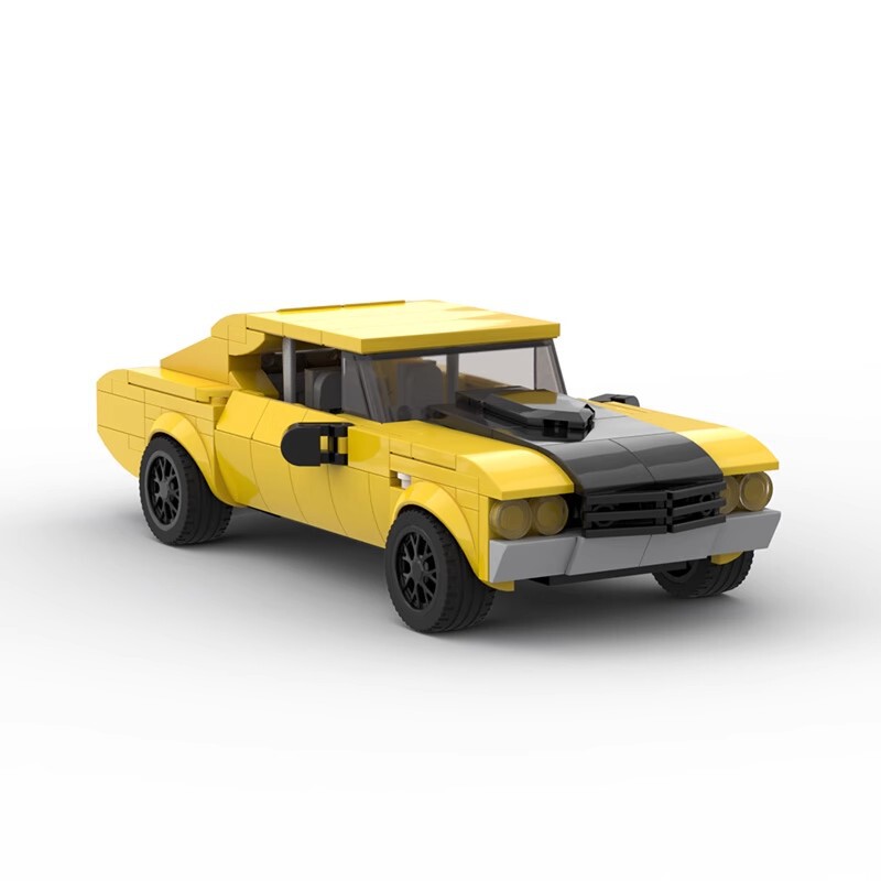 MOC-114482 building blocks compatible with Lego retro Chevrolet muscle car Chevelle car Suit Assembly MOC-114482 building blocks compatible with Lego retro Chevrolet muscle car Chevelle car Suit Assembly