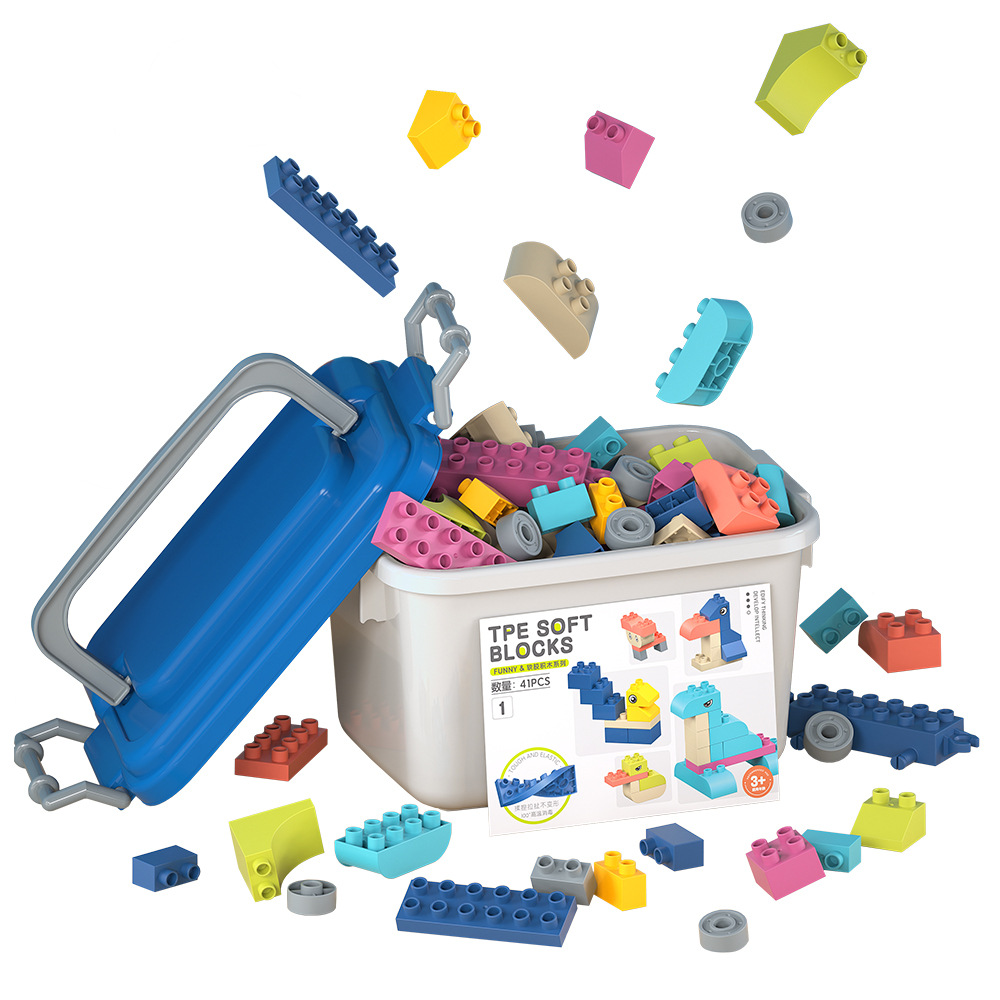 Constructor for baby from soft rubber, children's material, smart toy, can bite