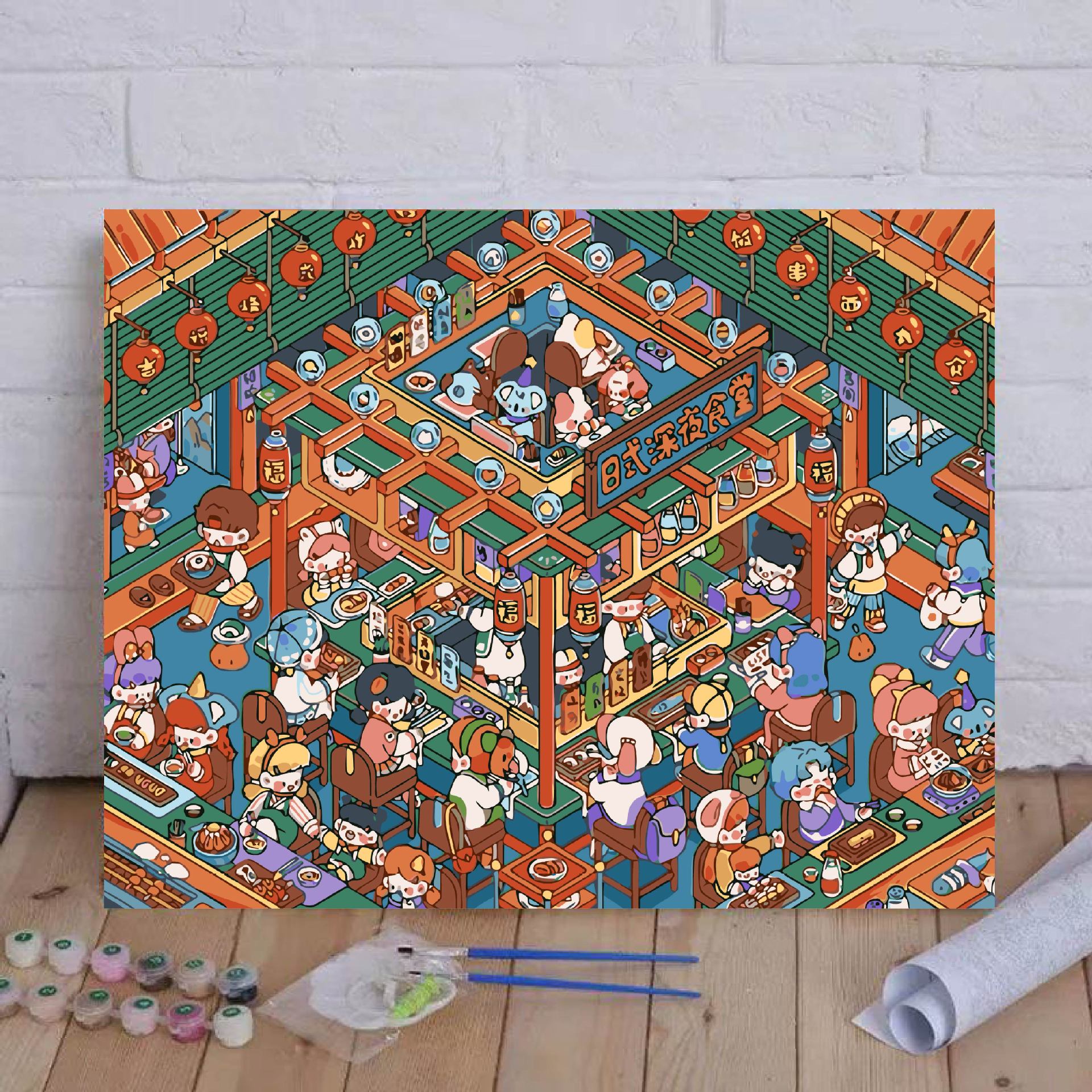 Diy pintura al óleo digital Leek Fragrance Town serie de colección de autenticidad encantadora pintura decorativa de relleno de mano cálida