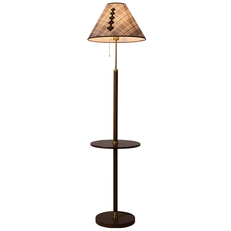 Lámpara de piso de viento medieval sala de estar sofá lado estante de objetos una lámpara de viento silencioso de madera sólida dormitorio lámpara de cabezal de cama L002 image 5