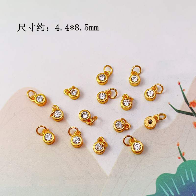DIY Accessories S925 Silver Gold-Plated Small Drop Necklace Pendant Bracelet Charm Bead Spacer Loose Beads Jewelry Materials