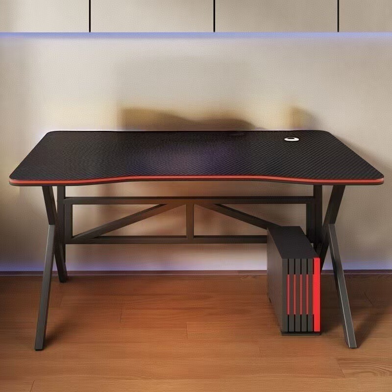 Desktop home computer desk with carbon fiber texture, gaming desk for internet cafes, simple office study desk