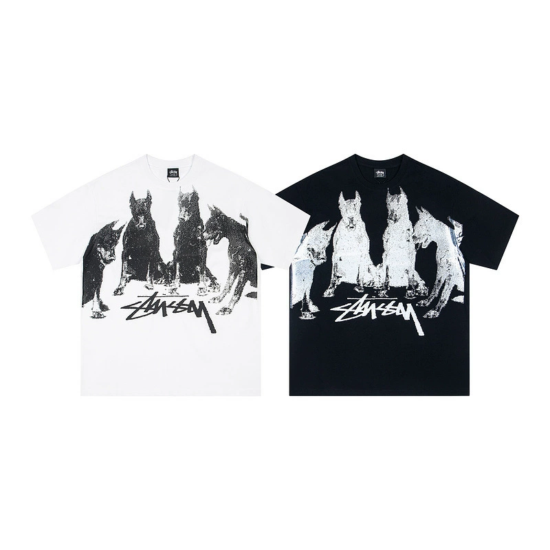 Европейские и американские весенние летние новые животные с принтом Dubin с круглым вырезом