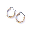 Retro earrings, golden ring stainless steel