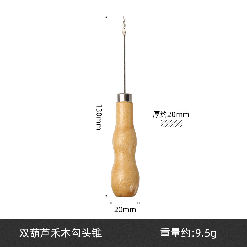 Nuevas herramientas de costura de cuero forma de calabaza mango de madera puncher herramientas hechas a mano en stock al por mayor