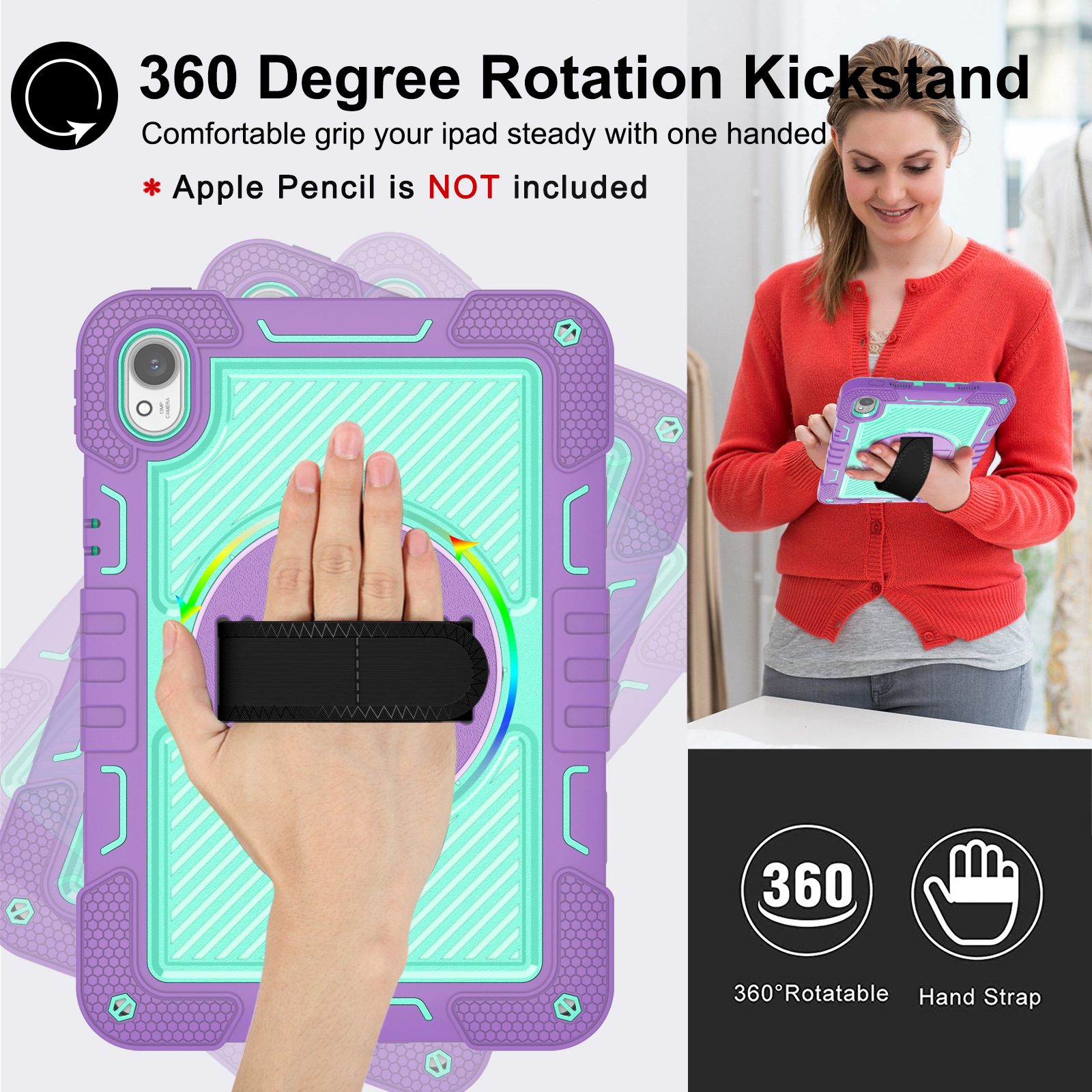 Mommy Recommends Huawei Qingyun C7 Protective Case, Kids-Friendly Anti-Drop, with Hand Strap and Shoulder Strap, 360-Degree Protection °   Bracket