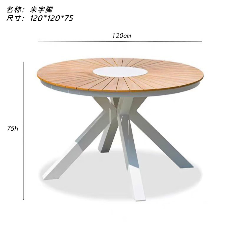 Mesa de balcón de ocio al aire libre patio de aleación de aluminio decoración de bocadillos tienda de té de leche centro comercial jardín terraza mesa comercial residencial