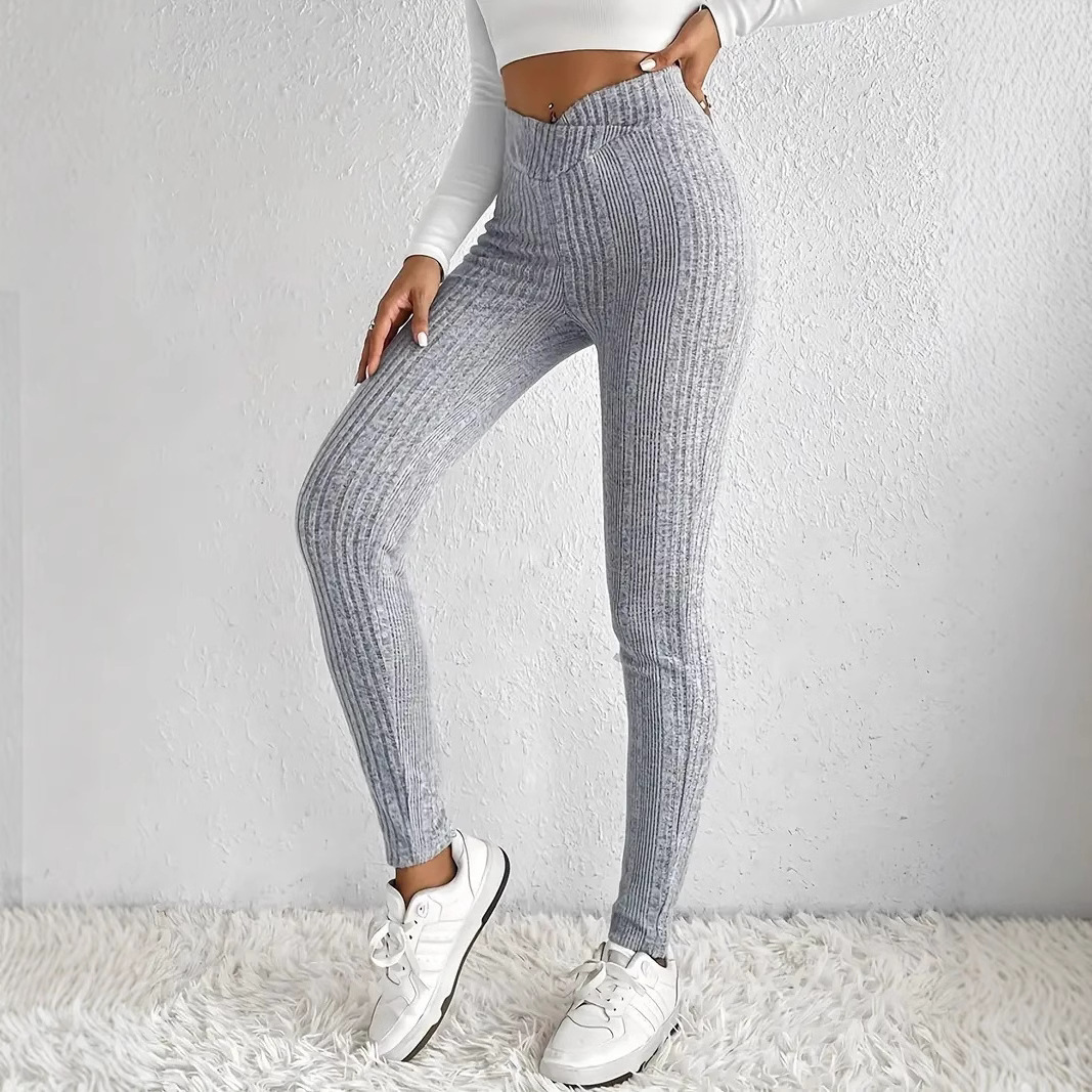 Women's Clothing New Sexy Slim Fashion Casual Striped Thread Tight Trousers Fitness Pants_ecoleips.com