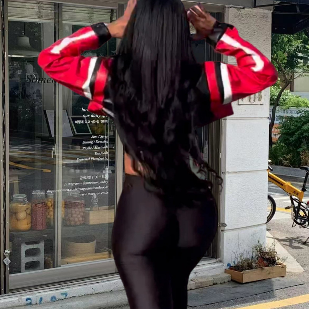 Women's Slim Fit Zip-Up Jacket – Stylish Long Sleeve Outerwear For Autumn & Winter, Streetwear & Rock Fashion_ecoleips.com