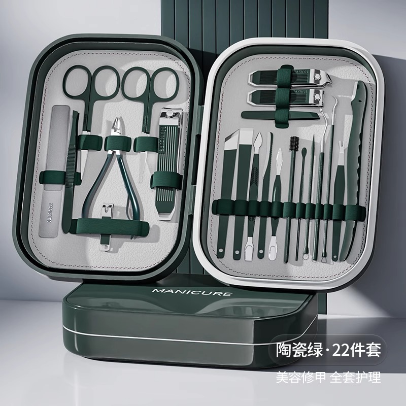 Pedicuría kit de manicure belleza piel muerta al por mayor cortador de uñas conjunto completo de pinzas de garganta de acero inoxidable manicure