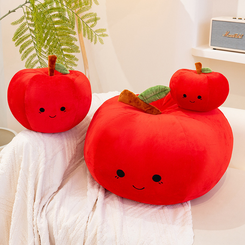Almohada de manzana de simulación juguete de peluche muñeca de manzana roja decoración de fruta Ping An regalo de Navidad para niños más logotipo
