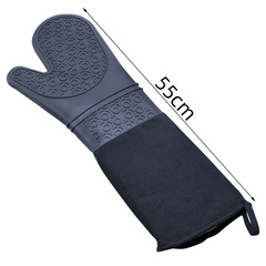 九個贊圓圈加長硅膠隔熱手套 廚房家用微波爐手套 烤箱手套純色加