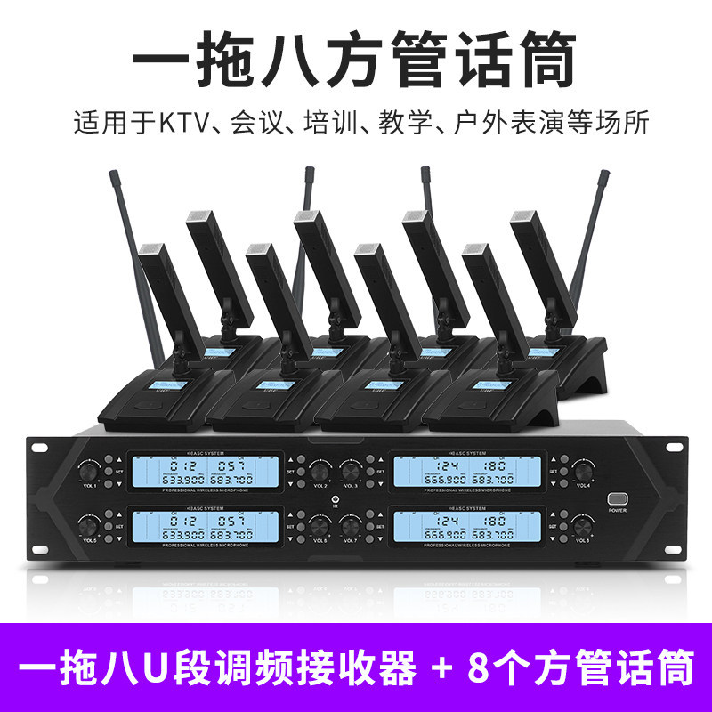 Micrófono inalámbrico TMD/Tengmandi de doble canal FM U-band Bluetooth para cantar, conferencias, KTV, verdadera diversidad