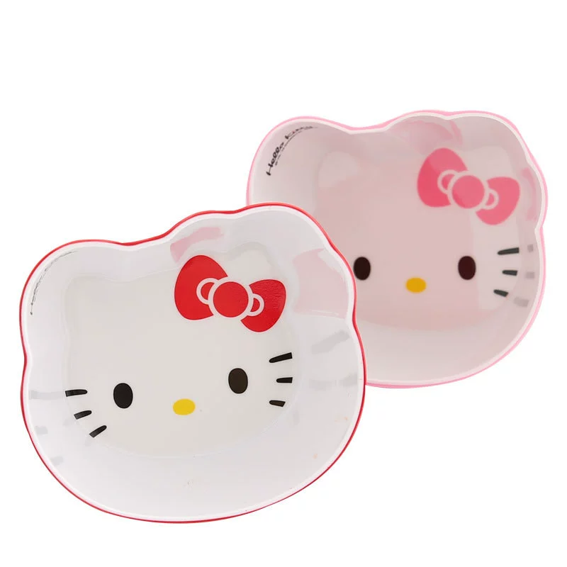 Детская посуда Hello Kitty, мультяшные милые миски — красный и фуксия