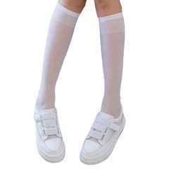Summer thin JK socks for women, crew length socks, trendy Ins Japanese lace white over-the-knee socks, women's calf socks