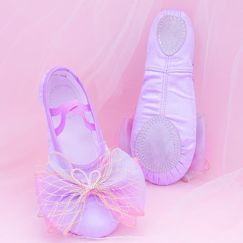Zapatos de ballet de prueba de baile zapatos de baile de satén especiales de suela suave para niños zapatos de garra de gato de práctica de danza china para mujeres rosa