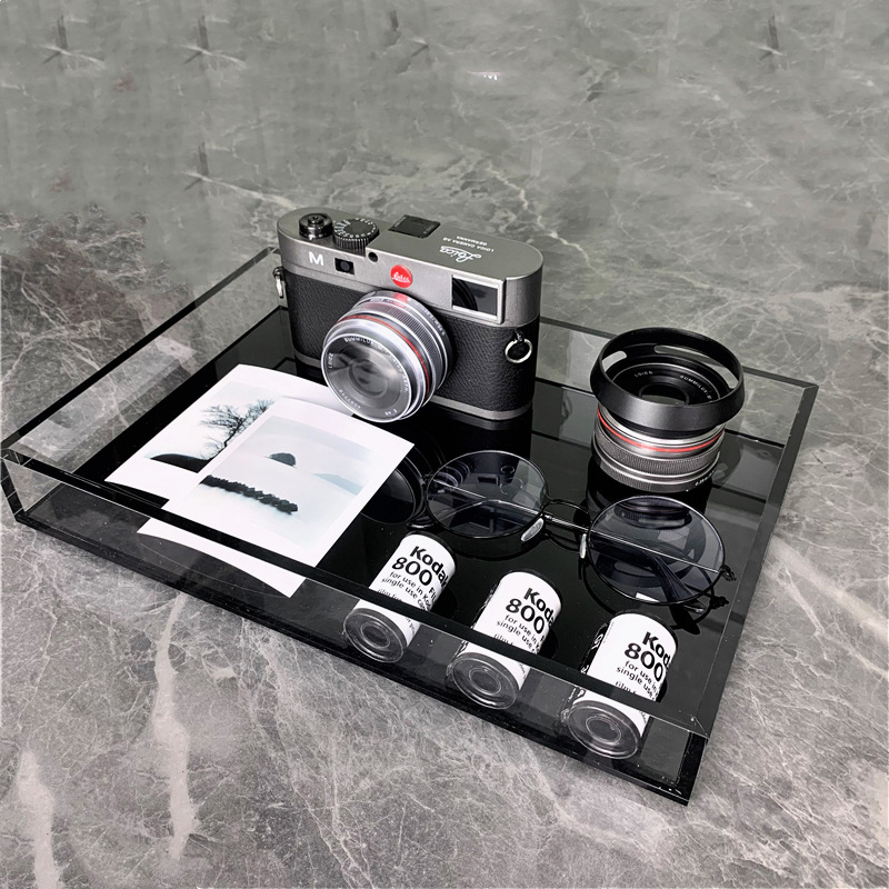 高透亚克力托盘桌面摆件相机饰品套餐商务书桌别墅样板间装饰模型